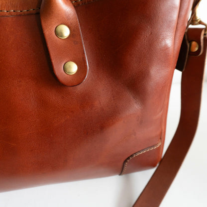 HERZ T-146 2-Way Horizontal Leather Tote Bag Size ONE SIZE