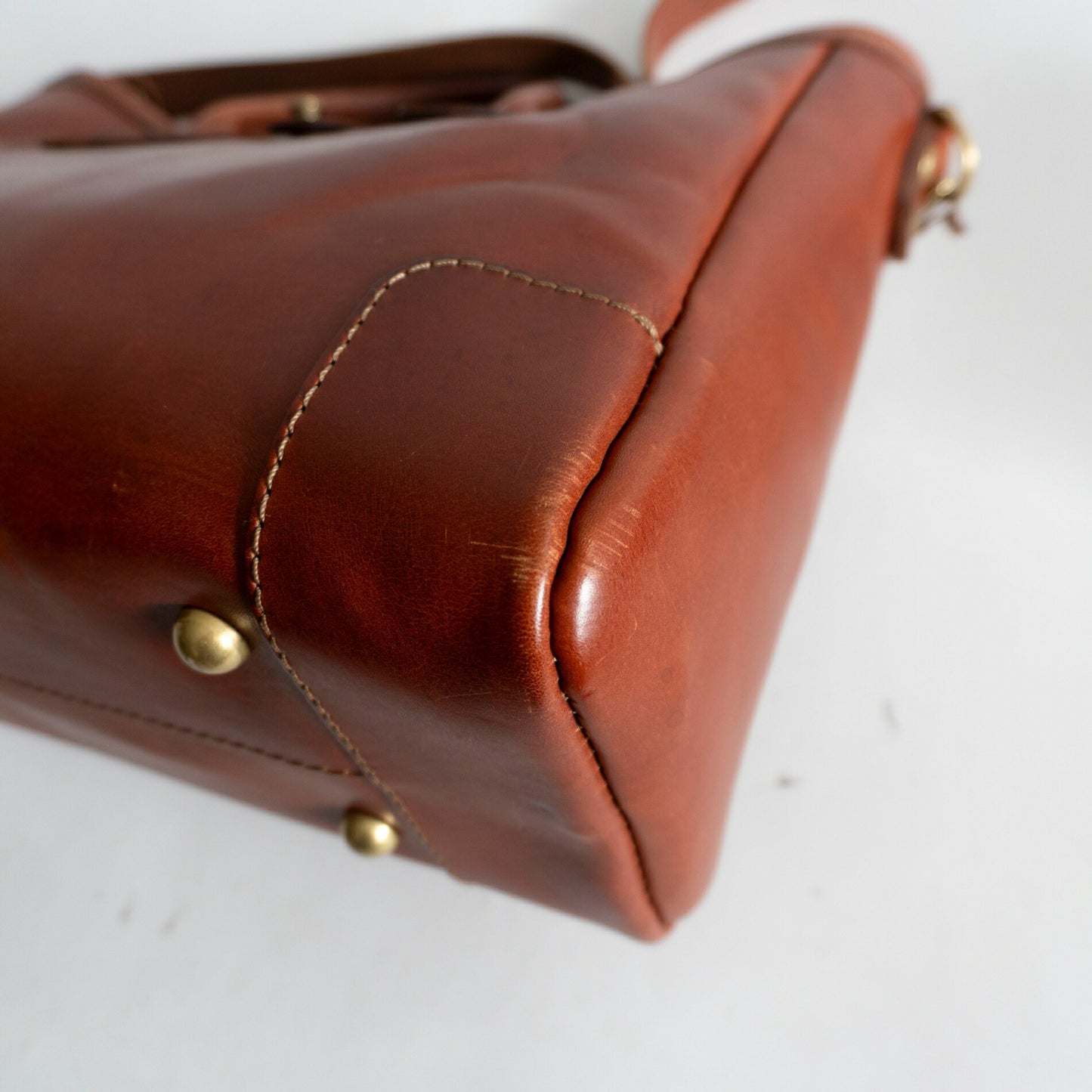 HERZ T-146 2-Way Horizontal Leather Tote Bag Size ONE SIZE
