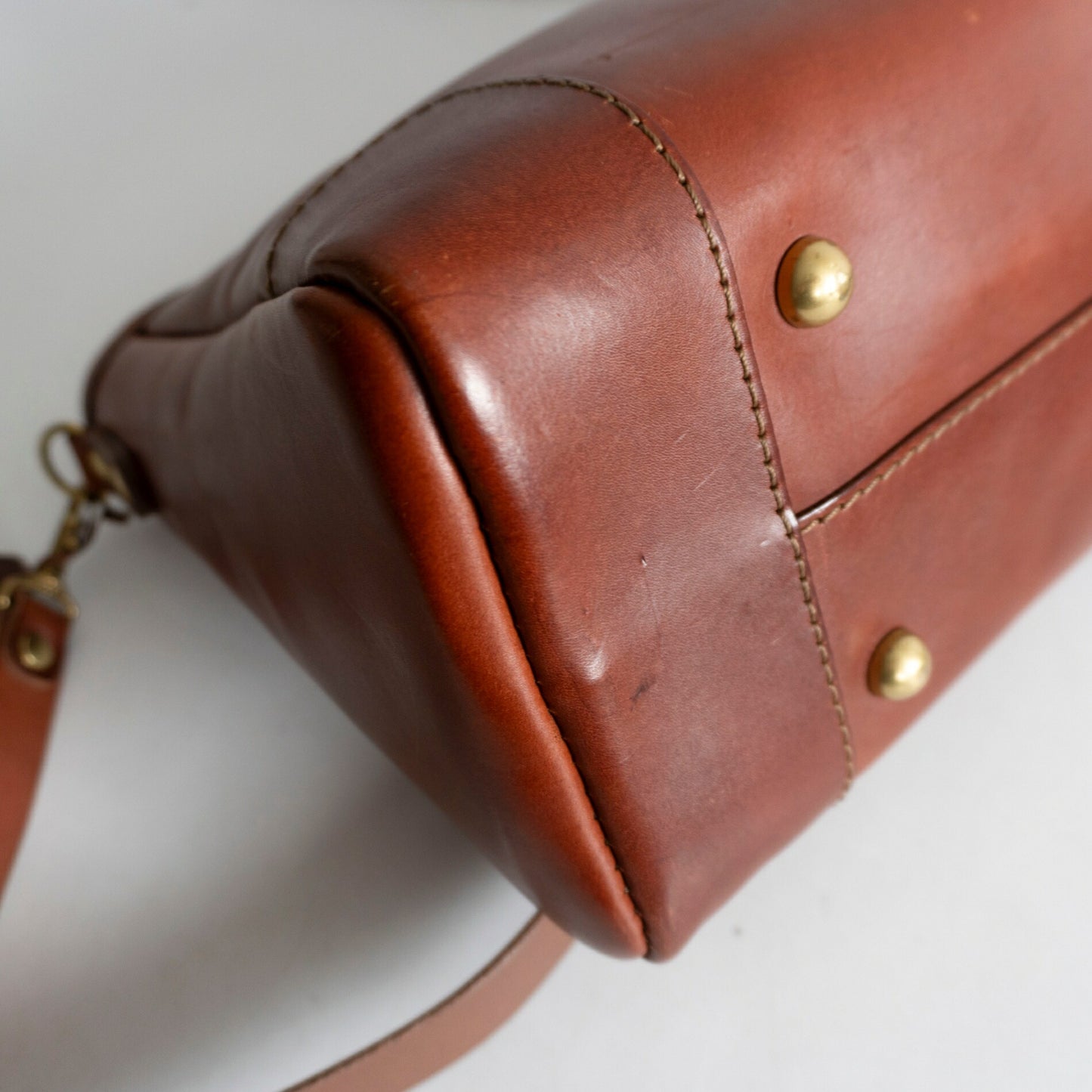 HERZ T-146 2-Way Horizontal Leather Tote Bag Size ONE SIZE