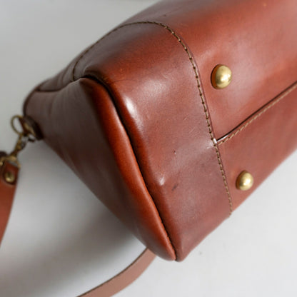 HERZ T-146 2-Way Horizontal Leather Tote Bag Size ONE SIZE