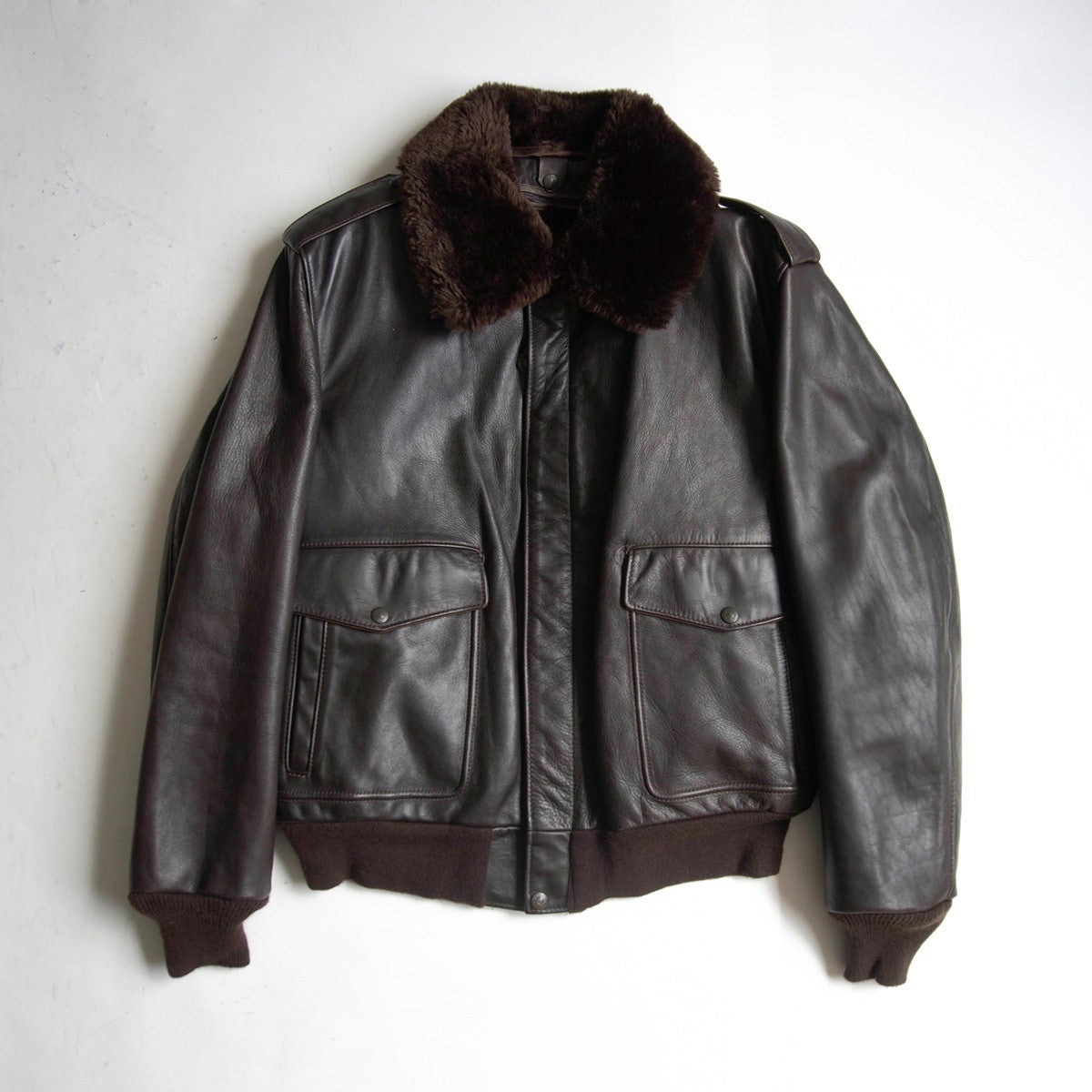 SCHOTT 184SM G-1 Shearling Collar Leather Jacket Made Size S