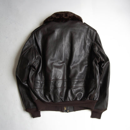 SCHOTT 184SM G-1 Shearling Collar Leather Jacket Made Size S