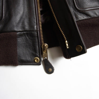 SCHOTT 184SM G-1 Shearling Collar Leather Jacket Made Size S
