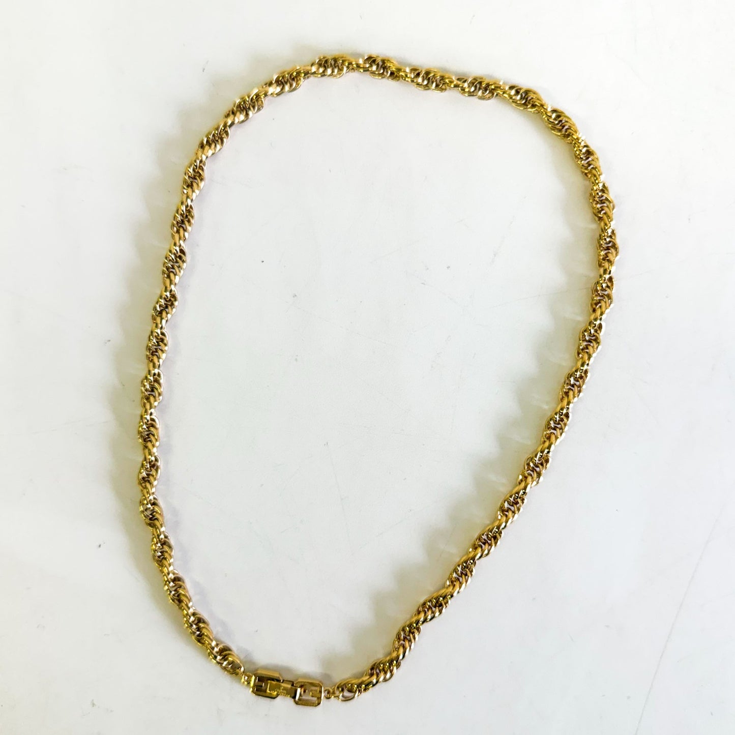 GIVENCHY Old Twist Rope Chain Necklace Gold Size ONE SIZE
