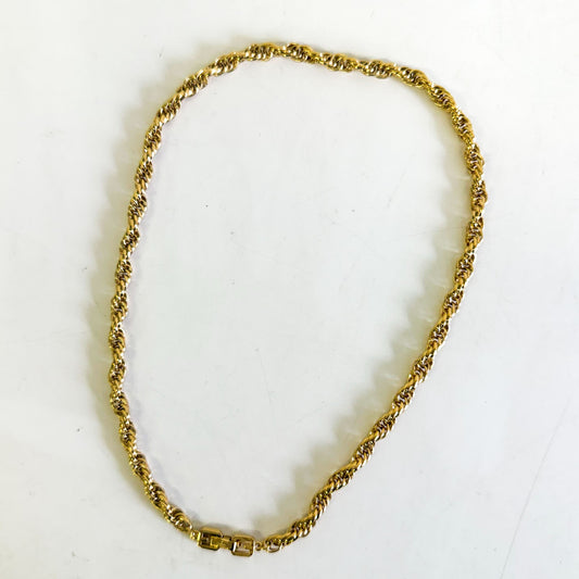 GIVENCHY Old Twist Rope Chain Necklace Gold Size ONE SIZE