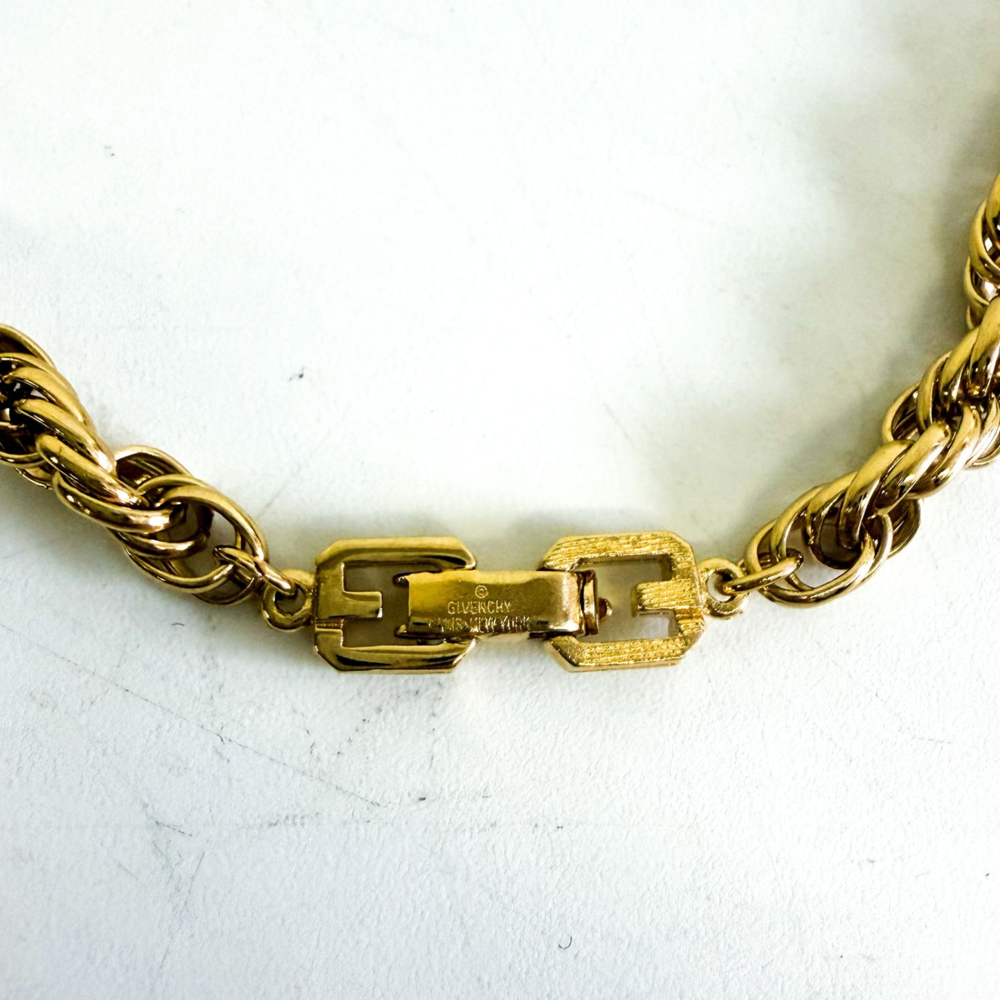 GIVENCHY Old Twist Rope Chain Necklace Gold Size ONE SIZE