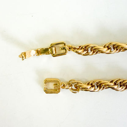 GIVENCHY Old Twist Rope Chain Necklace Gold Size ONE SIZE