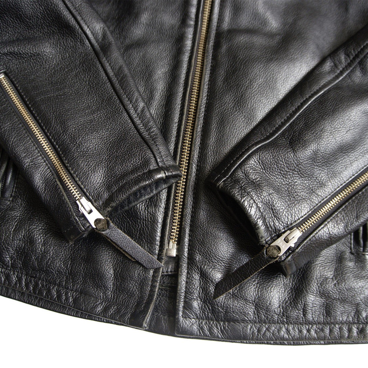 KADOYA Cowhide Leather Single Riders Jacket Black Size LL
