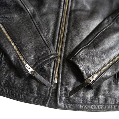 KADOYA Cowhide Leather Single Riders Jacket Black Size LL