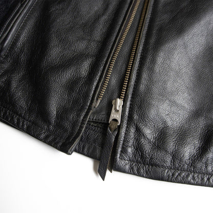 KADOYA Cowhide Leather Single Riders Jacket Black Size LL