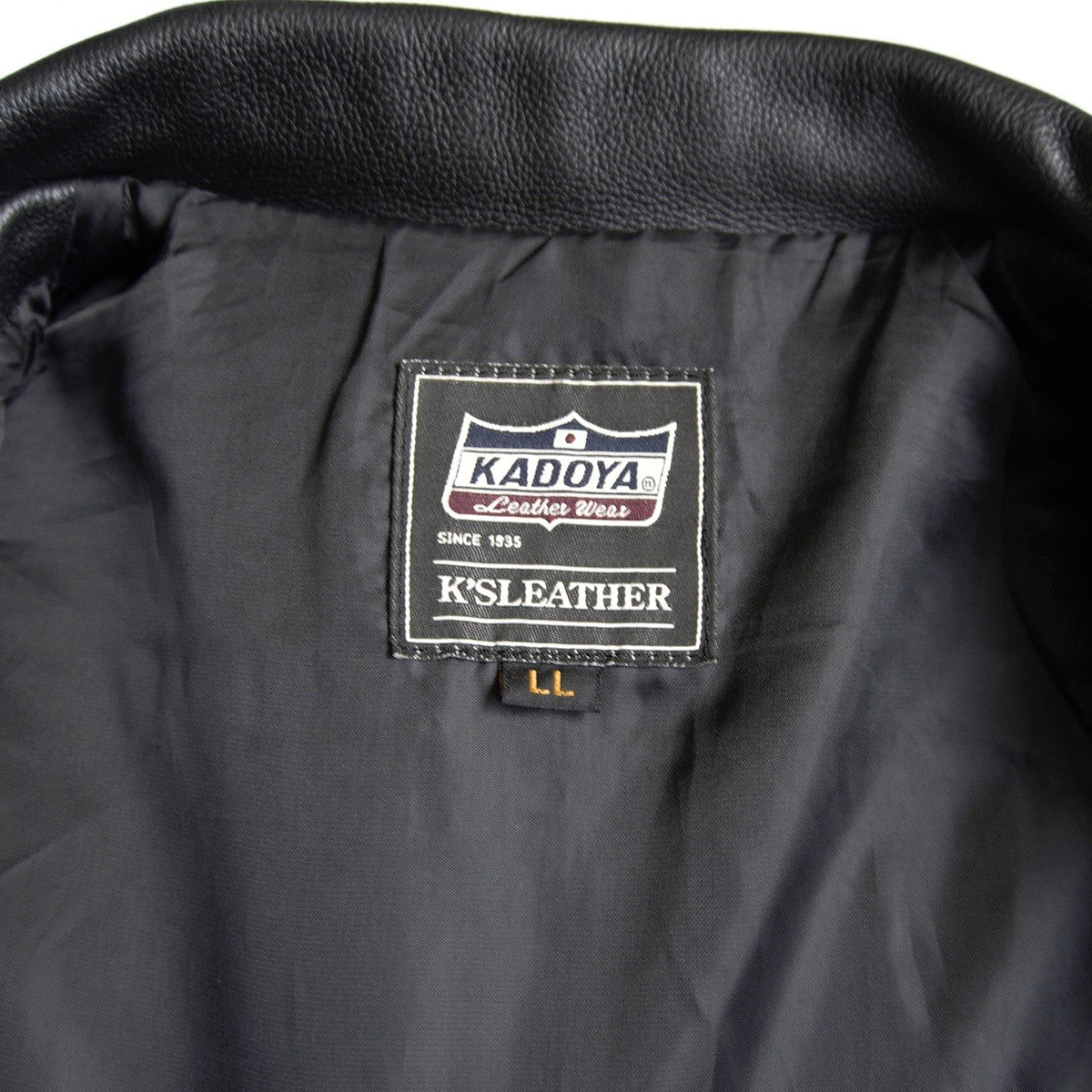 KADOYA Cowhide Leather Single Riders Jacket Black Size LL