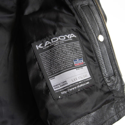 KADOYA Cowhide Leather Single Riders Jacket Black Size LL