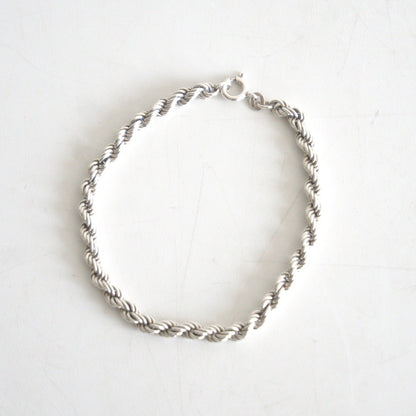 Silver 925 Twist Rope Chain Bracelet Size ONE SIZE