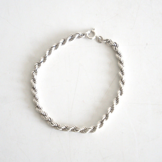 Silver 925 Twist Rope Chain Bracelet Size ONE SIZE