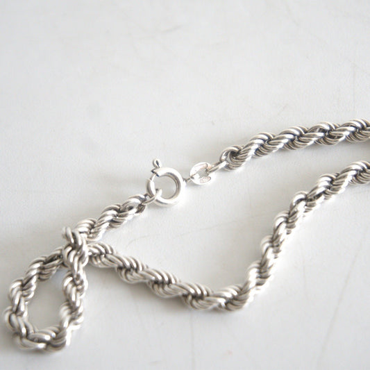Silver 925 Twist Rope Chain Bracelet Size ONE SIZE