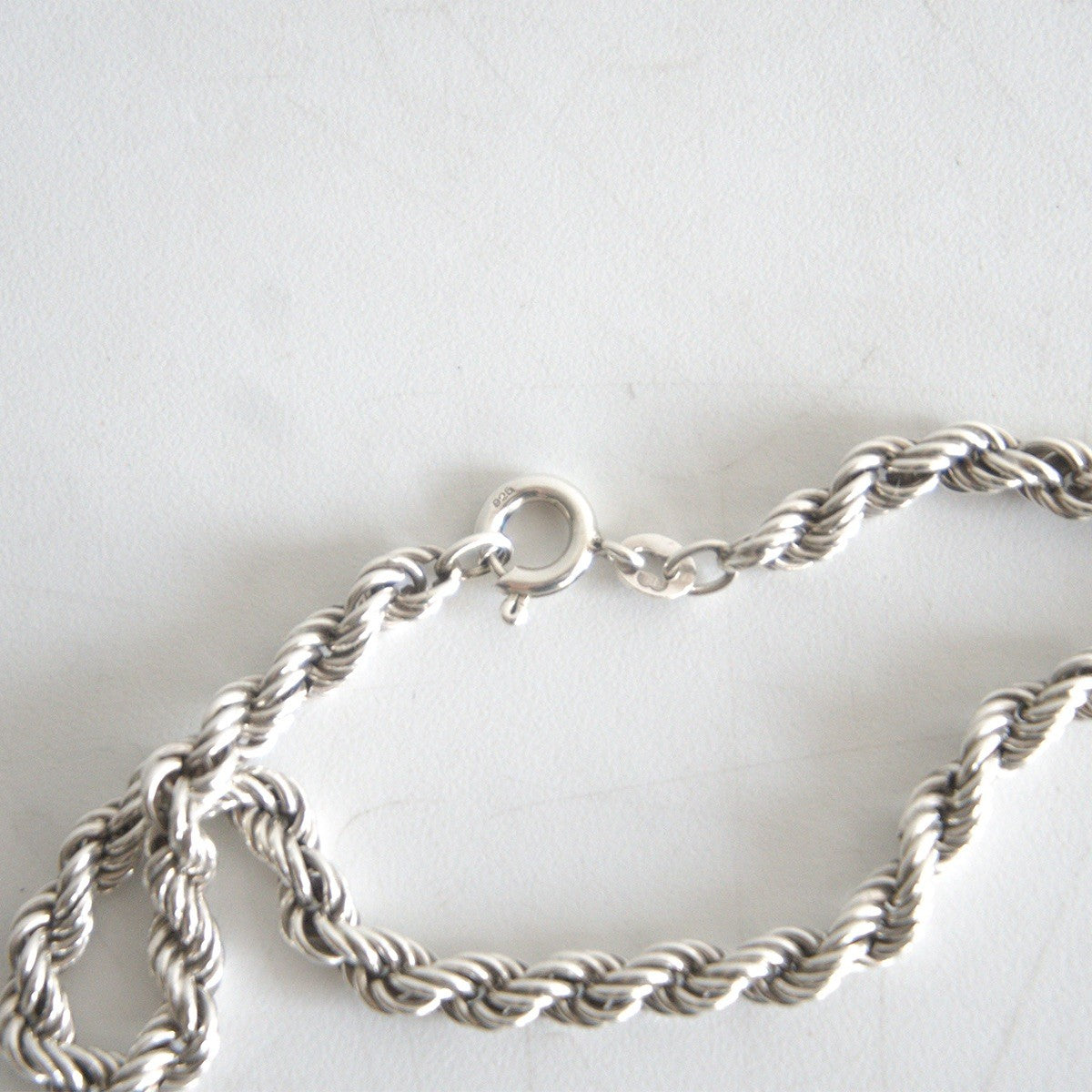 Silver 925 Twist Rope Chain Bracelet Size ONE SIZE