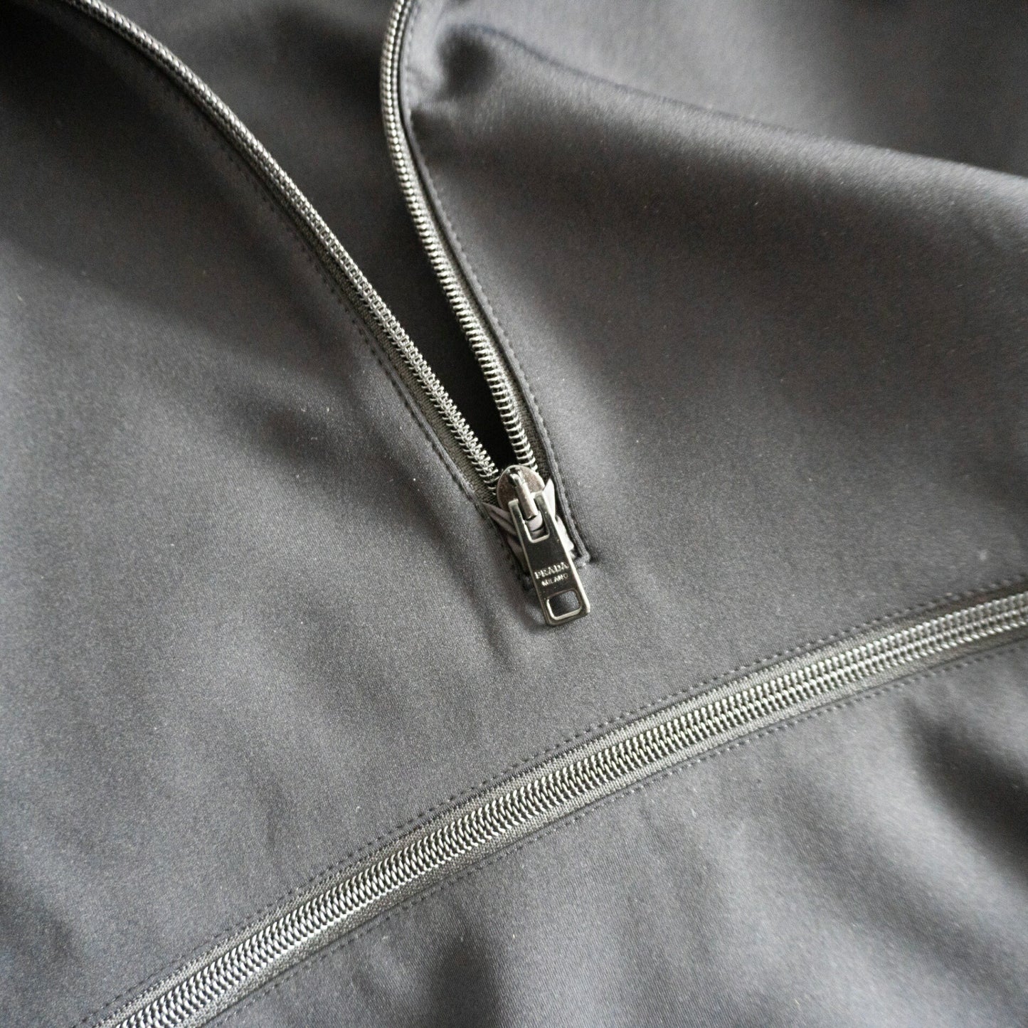 PRADA Half-Zip Stretch Anorak Parka Black Size L