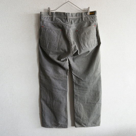 IRON HEART Hickory Stripe Double Knee Logger Jeans Size 34