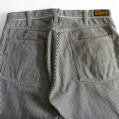 IRON HEART Hickory Stripe Double Knee Logger Jeans Size 34