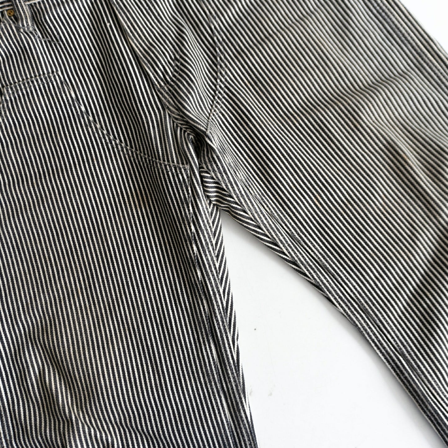 IRON HEART Hickory Stripe Double Knee Logger Jeans Size 34