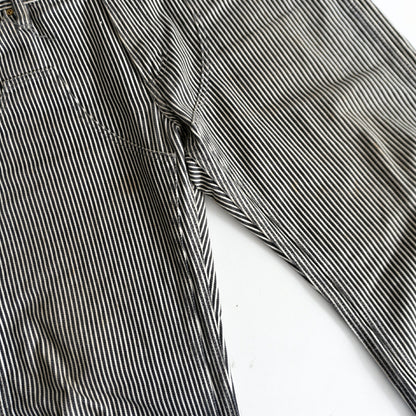 IRON HEART Hickory Stripe Double Knee Logger Jeans Size 34
