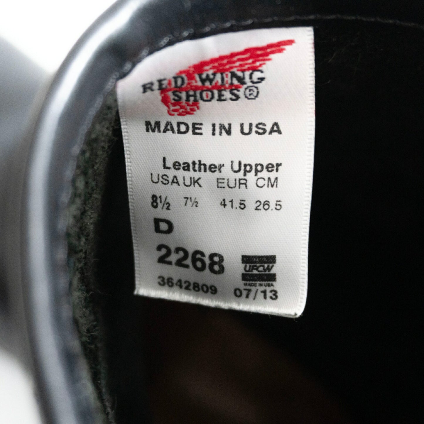 REDWING 2268 Engineer Boots Black 13' Size 8.5D
