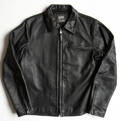 KADOYA Cowhide Leather Single Rider Jacket Black Size 4L