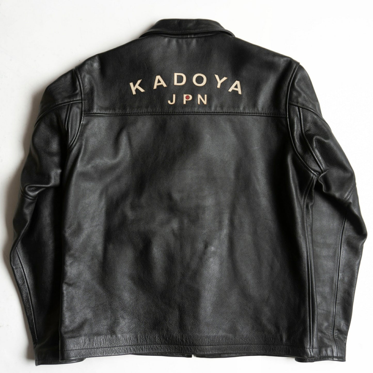 KADOYA Cowhide Leather Single Rider Jacket Black Size 4L