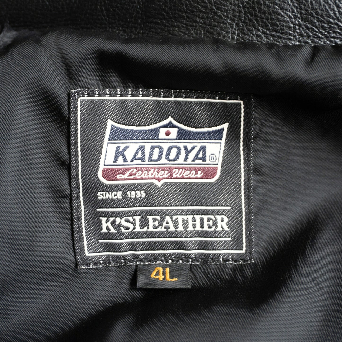 KADOYA Cowhide Leather Single Rider Jacket Black Size 4L