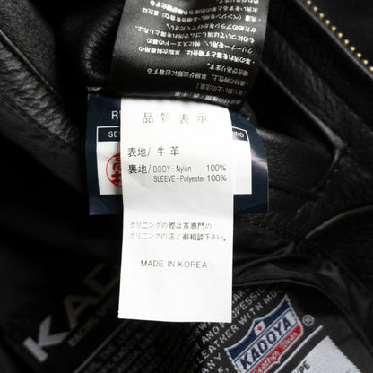 KADOYA Cowhide Leather Single Rider Jacket Black Size 4L