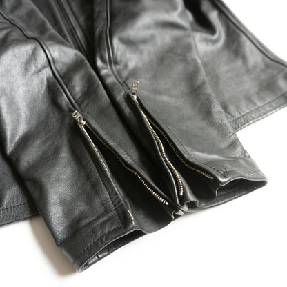 KADOYA Cowhide Leather Single Rider Jacket Black Size 4L