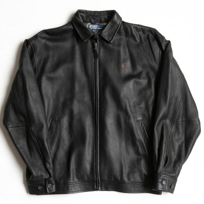 POLO RALPH LAUREN Lamb Leather Swing Top Jacket Black Size L