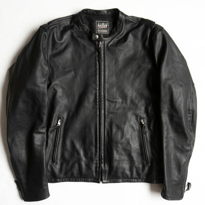 KADOYA Cowhide Leather Single Rider Jacket Black Size 4L