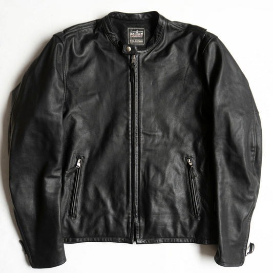 KADOYA Cowhide Leather Single Rider Jacket Black Size 4L