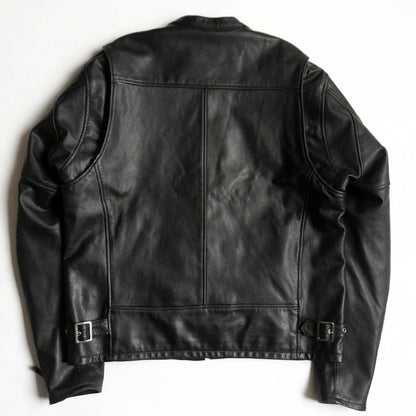 KADOYA Cowhide Leather Single Rider Jacket Black Size 4L