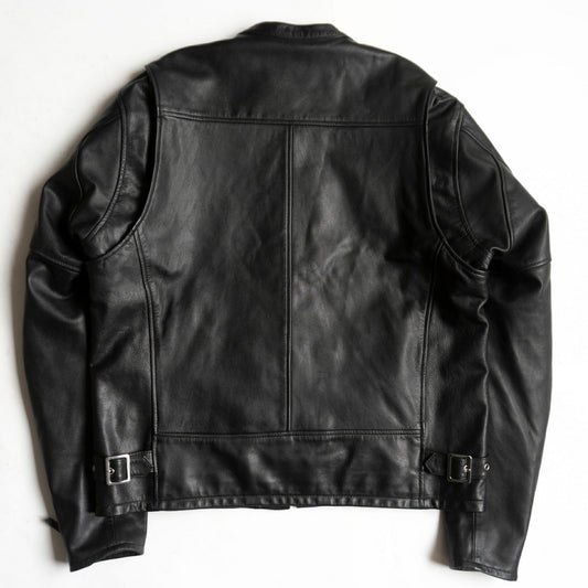 KADOYA Cowhide Leather Single Rider Jacket Black Size 4L