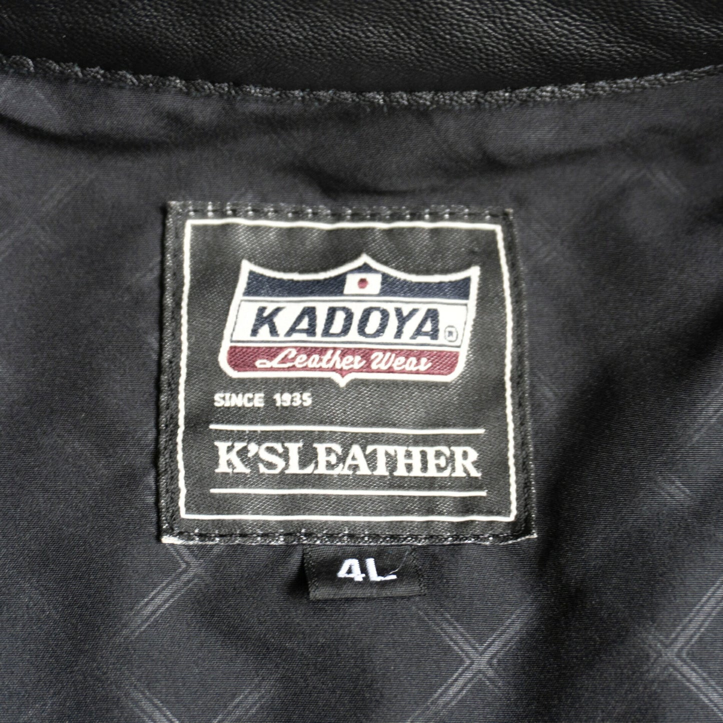 KADOYA Cowhide Leather Single Rider Jacket Black Size 4L