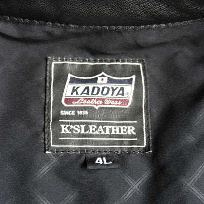 KADOYA Cowhide Leather Single Rider Jacket Black Size 4L