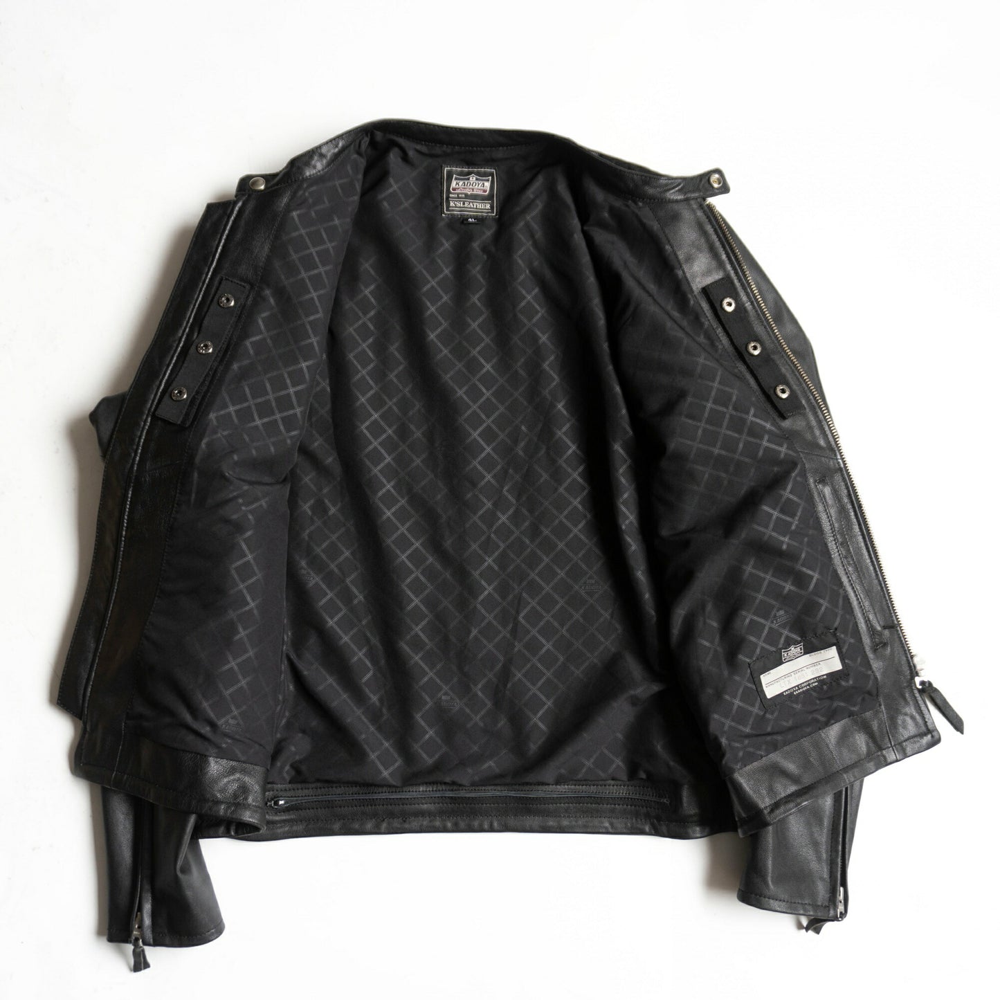 KADOYA Cowhide Leather Single Rider Jacket Black Size 4L