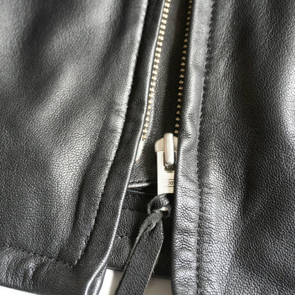 KADOYA Cowhide Leather Single Rider Jacket Black Size 4L