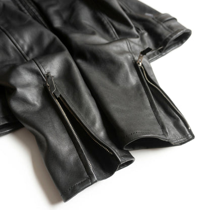 KADOYA Cowhide Leather Single Rider Jacket Black Size 4L