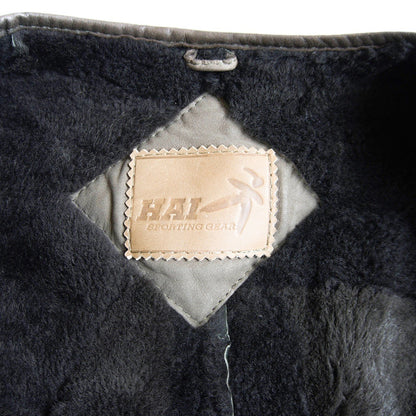 HAI SPORTING GEAR No Collar Boa Leather Jacket Size M