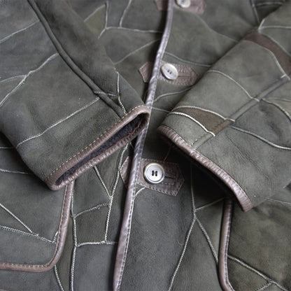 HAI SPORTING GEAR No Collar Boa Leather Jacket Size M