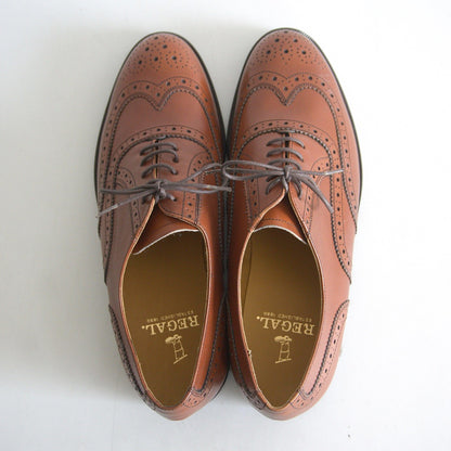 REGAL Wingtip Leather Shoes Brown Size 25.5EE