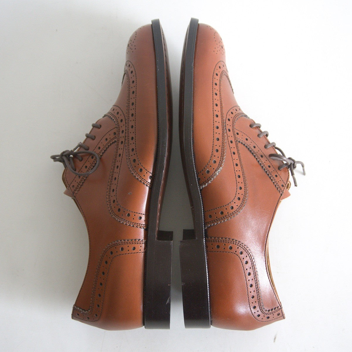 REGAL Wingtip Leather Shoes Brown Size 25.5EE