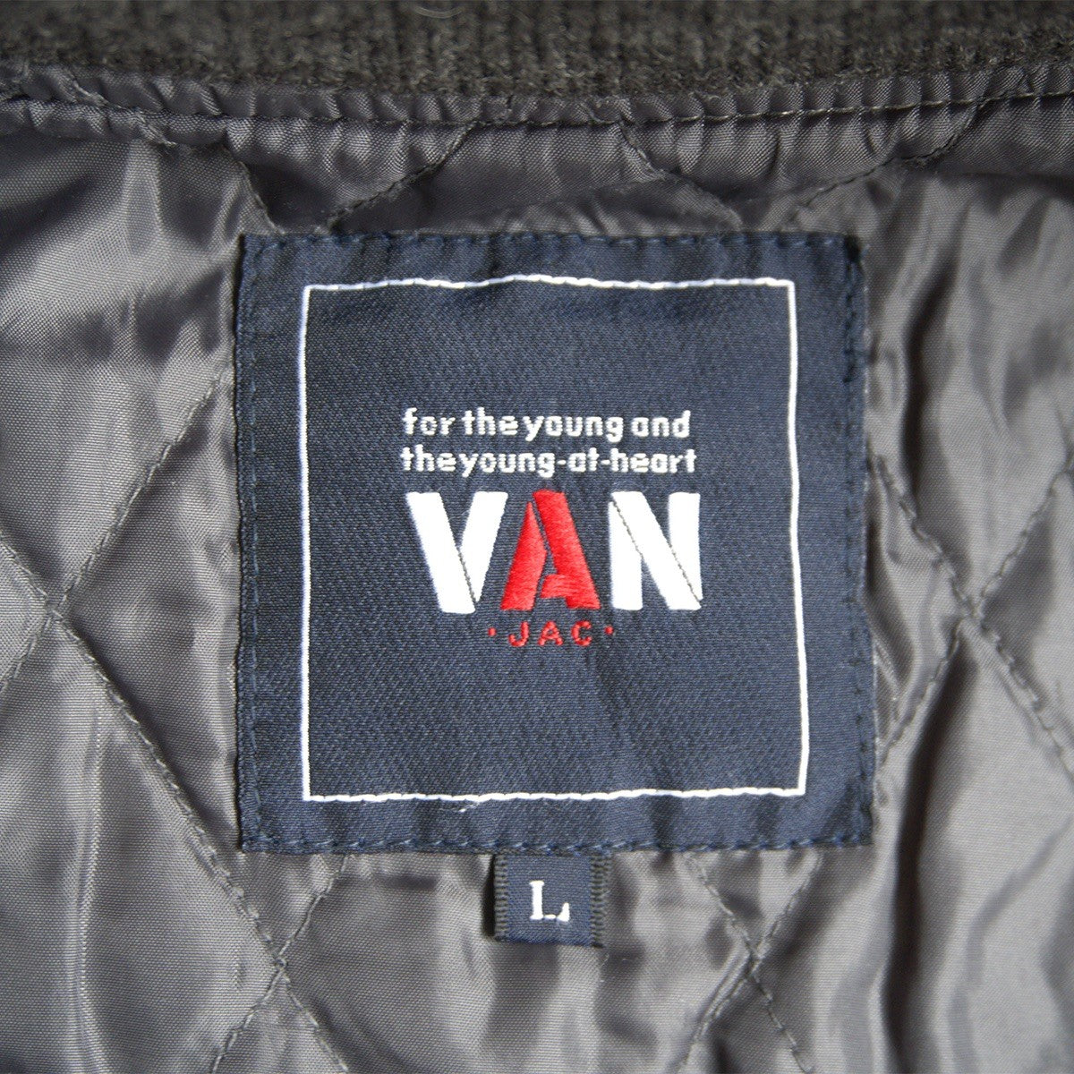 VAN JAC Wool Leather Sleeve Varsity Jacket Size L
