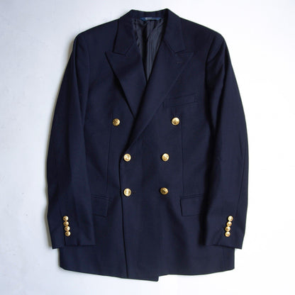 POLO RALPH LAUREN Double Breasted Navy Blazer Gold Size XXL