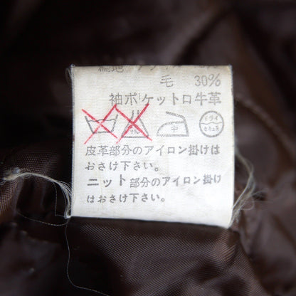 VAN JAC Leather Sleeve Varsity Jacket Size LL