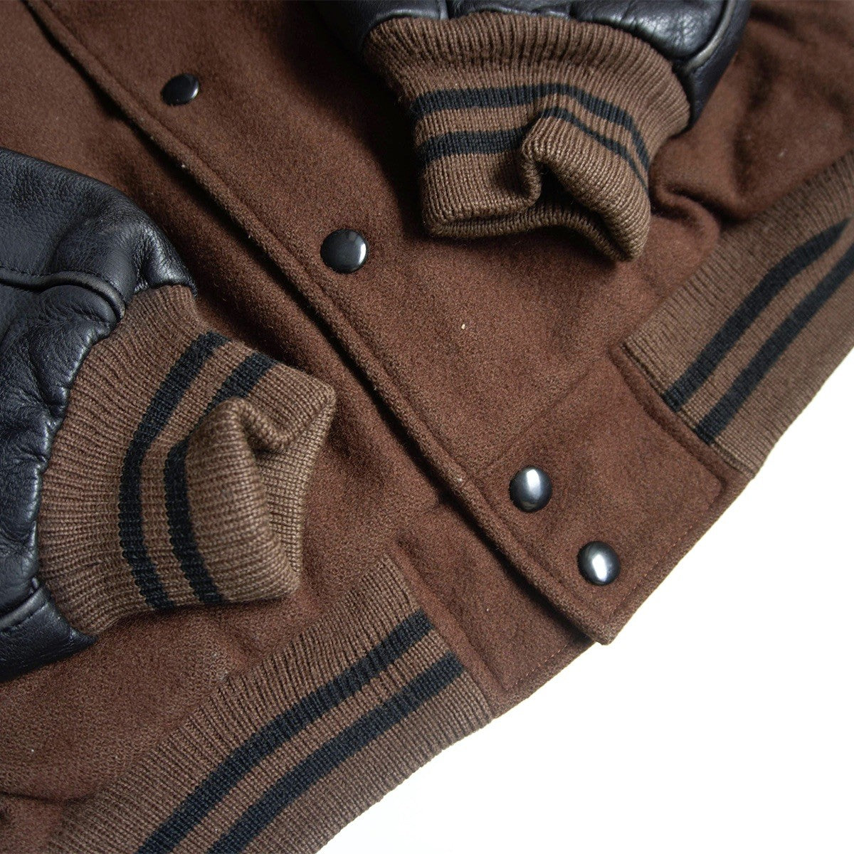 VAN JAC Leather Sleeve Varsity Jacket Size LL