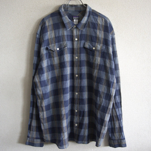 PATAGONIA SP14 Organic Cotton Plaid Check Shirt Size XXL